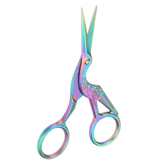 Colorful Embroidery Scissors Small Sewing Scissors Stainless Steel Stork Sharp Tip Crafting Scissors for Art Work DIY Needlework Paper Cutting Office Threading Shears