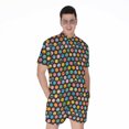 thumbnail image 1 of Colorful Emoji Faces Pattern Short Sleeve Men'S Rompers Casual Summer Jumpsuits Outfit, 1 of 4