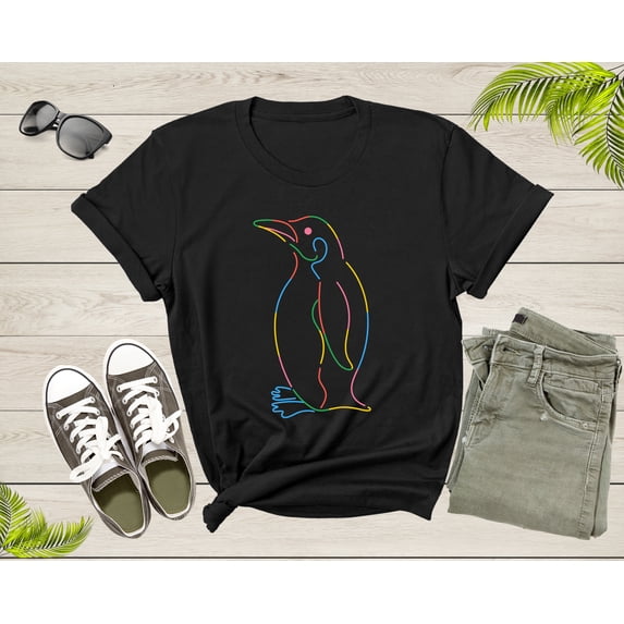 Colorful Emperor Penguin Bird Animal Standing Cool Profile T-shirt Penguin Shirt Penguin Lover Gift Animal Lover Shirt Emperor Penguin Shirt