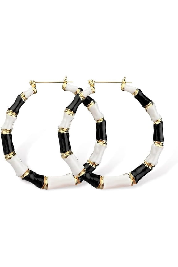 Colorful Enamel Bamboo Statement Earrings-Geometry Exaggerated Big Large Earrings,Hip Hop Oil Drop Dangle Earrings For Women Party Jewelry