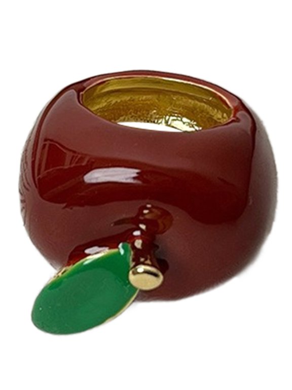 Colorful Enamel Strawberry/Apples Ring Delicate Unique Y2K Jewelry Handmade Ring
