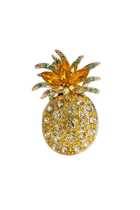 Colorful Enameled Fruit Pineapple Brooch Made From Sturdy Alloy Materials Perfect As A Stylish Fashion Accessory