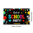 thumbnail image 1 of Colorful End of School Party Banner with School Supplies Elements Party Decorations Backdrop for Classroom Celebrations Photo Props Graduation Events, 1 of 8