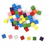Colorful Environmentally Friendly Colored Block Set, Wood Colored Block Toy, For Children For Kids 50Pcs Colored Block 15mm