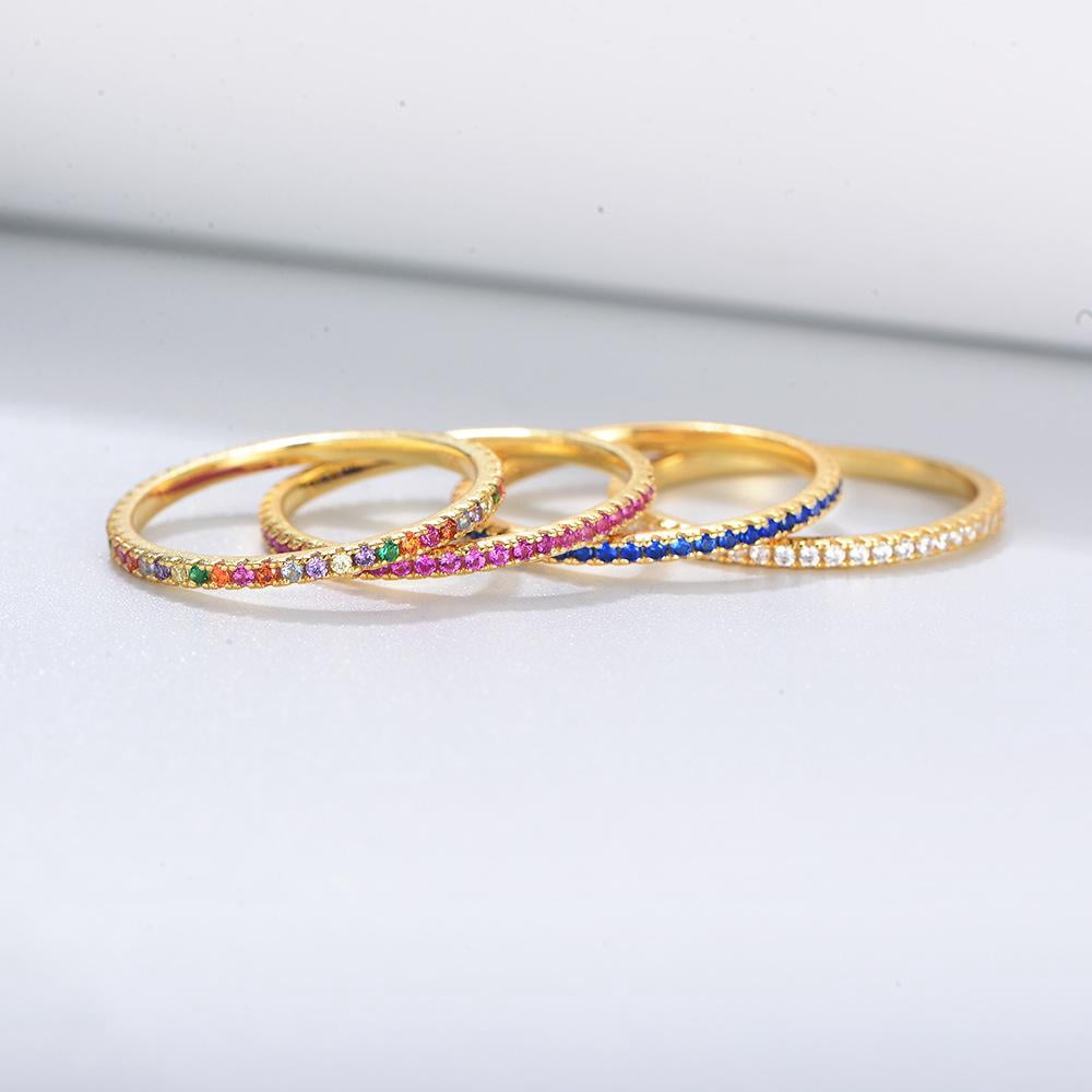 Colorful Eternity Stackable Sterling Silver Wedding Band, Best Gifts ...
