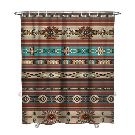 Colorful Ethnic 72x84 Shower Curtain Vintage Style Waterproof Bathroom Decor