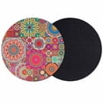 thumbnail image 1 of Colorful Ethnic Coasters Set of 2, Absorbent Coasters for Drinks, Modern Abstract National Geometric Red Coaster for Desk Coffee Table Protection, Home Decor House Warming Gifts 4", 1 of 8