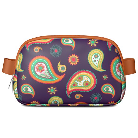Colorful Ethnic Fanny Pack – Paisley Waist Bag with Artistic Pattern and Classic Retro Chic Vibes