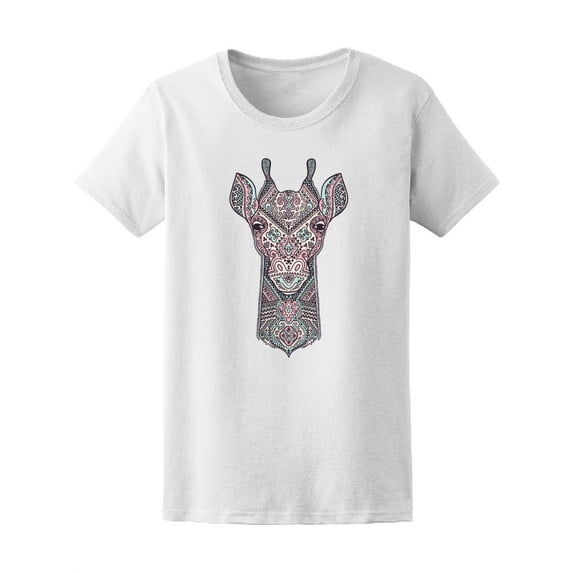 Colorful Ethnic Mandala Giraffe T-Shirt Women -Image by Shutterstock, Female Large