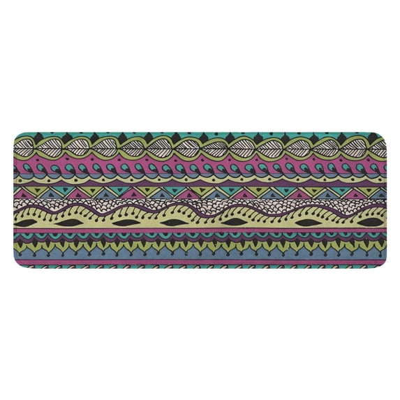 Colorful Ethnic Pattern Kitchen Rug Mat,Kitchen Runner Rugs Non Skid Washable,Decorative Kitchen Floor Mats for Kitchen,Sink,Laundry,17"x47.2"
