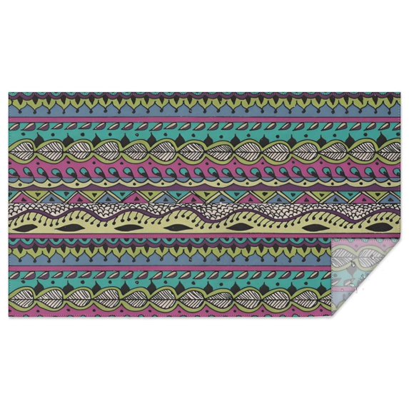 Colorful Ethnic Pattern Rectangle Tablecloth 60"x102",Waterproof Polyester Rectangle Table Cloth, Wipeable Spillproof Polyester Tablecloth for Dining, Camping, Indoor and Outdoor