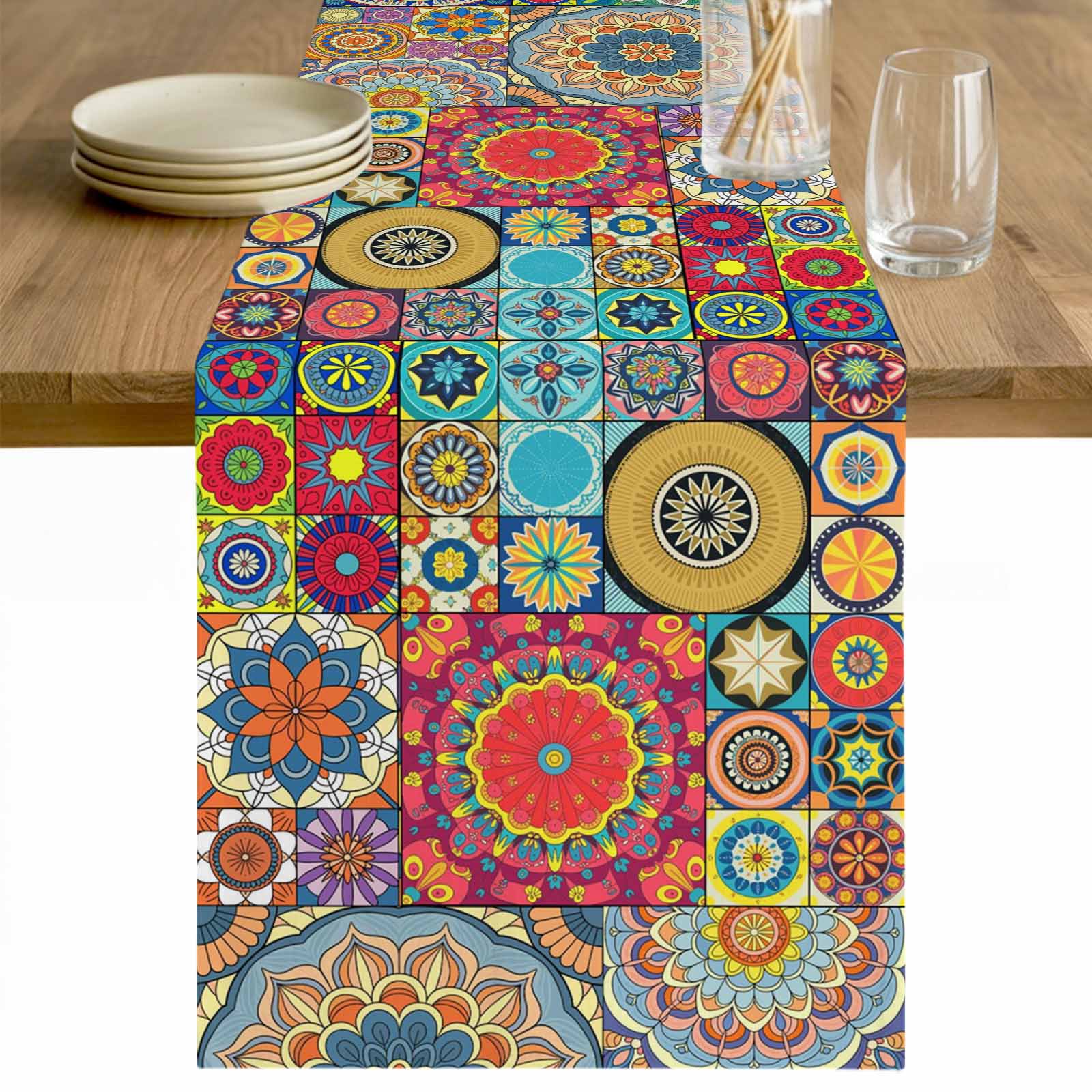 Assorted Table Runners Colorful Ethnic Table Runner 108 Inches Long Farmhouse Dress Scarves ...