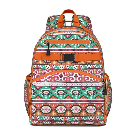 Colorful Ethnic Toddler Backpack Boho Chic Students School Bag with Tribal Floral Prints, Durable & Lightweight, Ideal for Daily Use