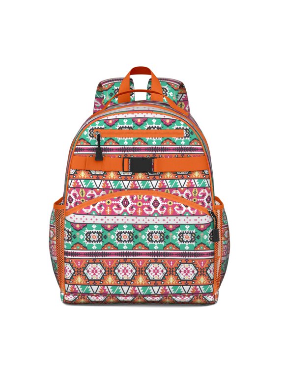 Colorful Ethnic Toddler Backpack Boho Chic Students School Bag with Tribal Floral Prints, Durable & Lightweight, Ideal for Daily Use