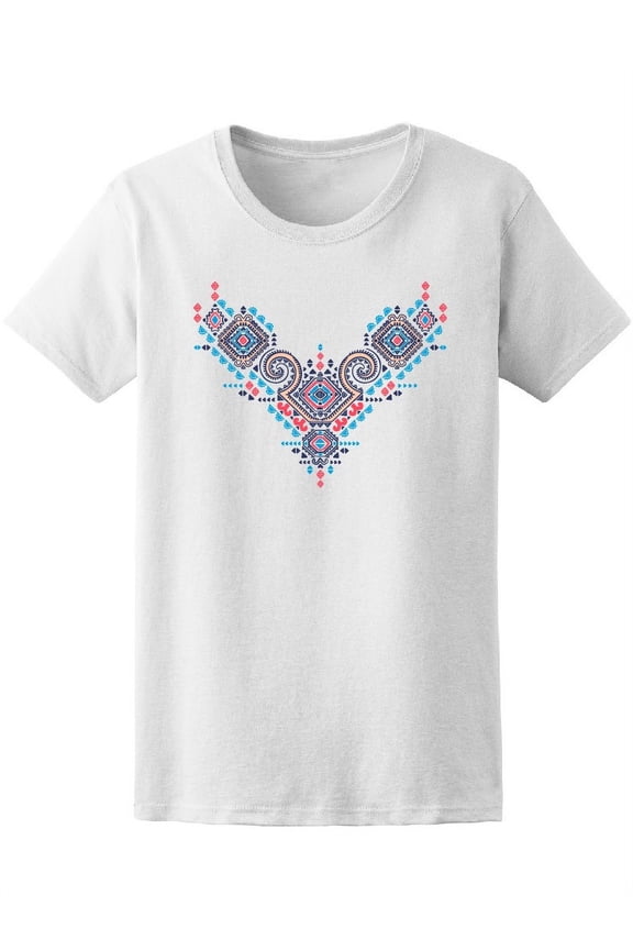 Colorful Ethnic Tribal Design T-Shirt Women -Image by Shutterstock, Female Large