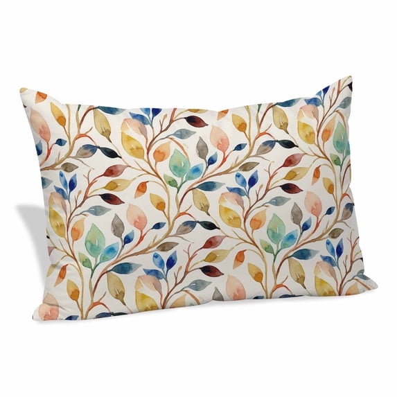 Colorful Eucalyptus Leaves Pillow Covers King, Watercolor Botanical Modern Art Soft Brushed Microfiber Breathable Throw Pillow Covers, Decorative Pillowcase with Zipper for Couch Sofa Bedroom 20"x36"