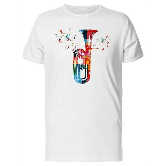 Colorful Euphonium Music Notes T-Shirt Men -Image by Shutterstock, Male 4X-Large