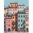 thumbnail image 1 of Colorful European Buildings Canvas Print Wall Art for Living Room Office Kitchen Dining Room, 1 of 8