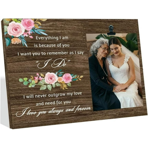 Colorful Everything I am is Because of You Picture Frame 7.87x9.84 Memorial Gift Photo Frame with Clip Mother of the Bride Gift Frame Wedding Memorial Gift Picture Frame Wedding Gifts for Mom