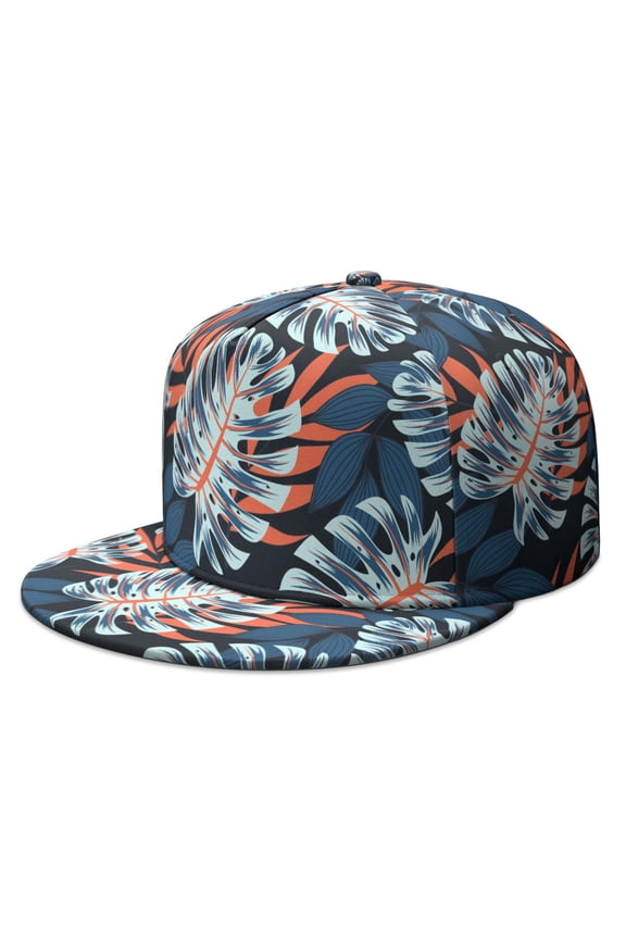 Colorful Exotic Aloha Trucker Hat - Flat Visor Cap for Casual Daily Wear | Tropical Pattern
