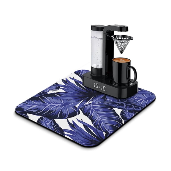 Colorful Exotic Coffee Maker Mat - Beach Vacation Print, 4-Layer Construction, Slip-Resistant