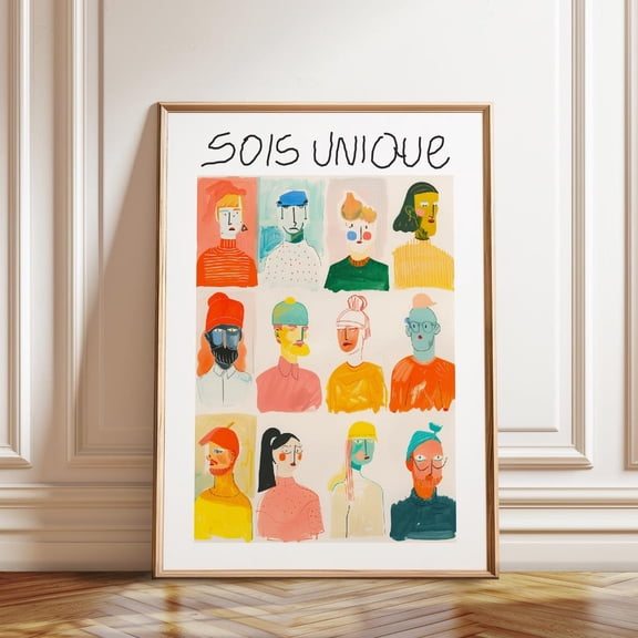 Colorful Expressionist Faces Poster