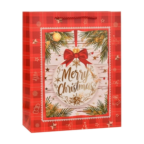 Colorful Extra Large Christmas Gift Bag 15.7X12.2X4.7 Inches, Sturdy Holiday Tote For Books Clothes, Party Favor