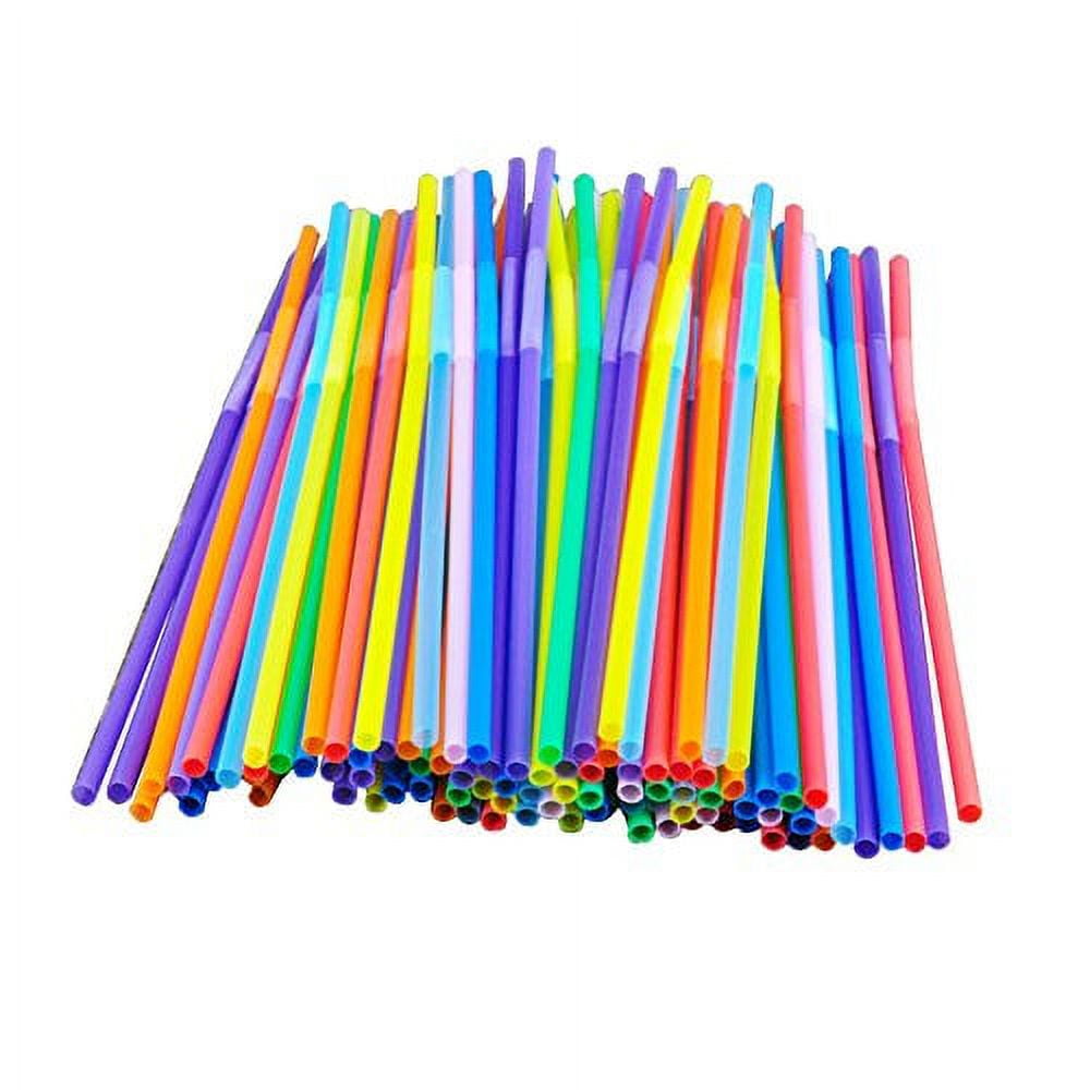 Reusable Colored Siphon Straws With Brushes, Long Multicolor