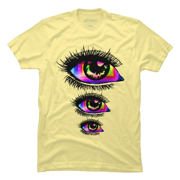Colorful Eye 3 Mens Banana Cream Yellow Graphic Tee - Design By Humans XL
