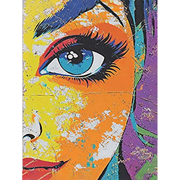 Colorful Eye Pop Art Canvas Painting Suitable for Living Room Bedroom Office Bathroom and Hallway Decoration.