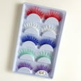 thumbnail image 1 of Colorful Eyelashes Halloween Dramatic Fake Eyelashes Party Mixed Color Lashes Eye Extensions Makeup, 1 of 6