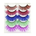 thumbnail image 1 of Colorful Eyelashes Halloween Dramatic Party Mixed Color False  Lashes Eye Extensions Makeup, 1 of 9