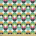 thumbnail image 1 of Ambesonne Colorful Fabric by the Yard Upholstery, Geometric Leaf Style Motif, 10 Yards, White and Multicolor, 1 of 5