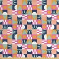 thumbnail image 1 of Colorful Fabric by the Yard, Hipster Composition of Abstract Geometrical Shapes Retro Style Tiles, Decorative Upholstery Fabric for Sofas and Home Accents, Multicolor by Ambesonne, 1 of 4