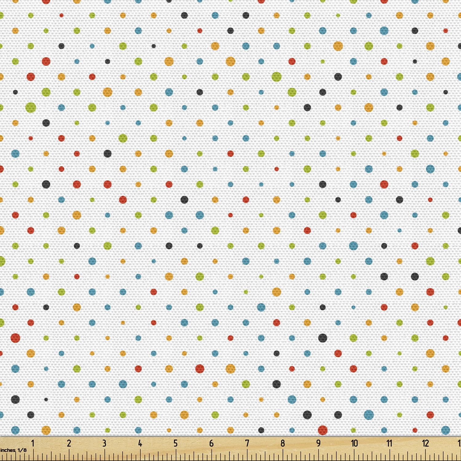 Ambesonne Colorful Fabric by the Yard Upholstery, Colored Simple Polka ...