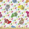 thumbnail image 1 of Colorful Fabric by the Yard Upholstery, Music-Themed Design of Hand Drawn Horn Instruments on a Background of Paint Spots, Decorative Fabric for DIY and Home Accents, Multicolor by Ambesonne, 1 of 5