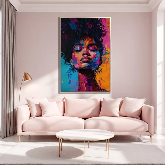 Colorful Face Print Abstract Dynamic Portrait Woman Wall Art Decor Vibrant Girl Wall Art Beauty Salon Decor Fashion Wall Art Poster Decor, Size 12x18 UNFFRAMED F03.1.8l2857