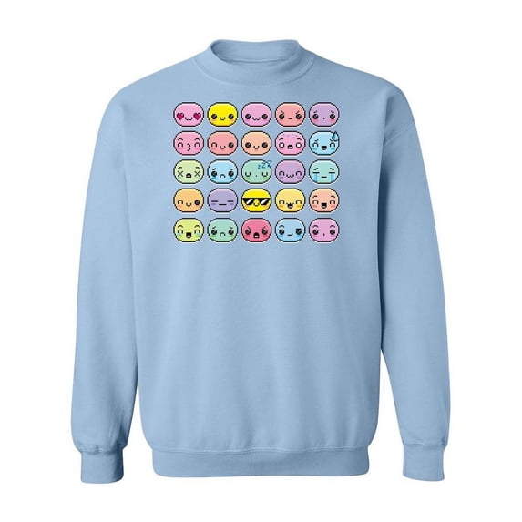 Colorful Faces Doodle. Sweatshirt Women -Image by Shutterstock, Female XX-Large