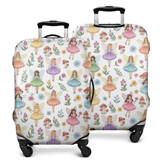 Colorful Fairy Flower Pattern Luggage Cover Fashion Suitcase Cover Baggage Covers Fit 25-28 Inch Luggage (Go Travel)
