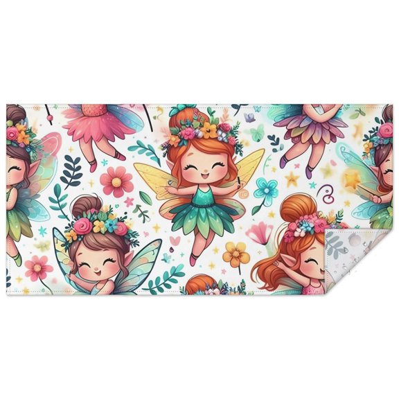 Colorful Fairy Princess Pattern Rectangle Tablecloth 60"x120",Waterproof Polyester Rectangle Table Cloth, Wipeable Spillproof Polyester Tablecloth for Dining, Camping, Indoor and Outdoor