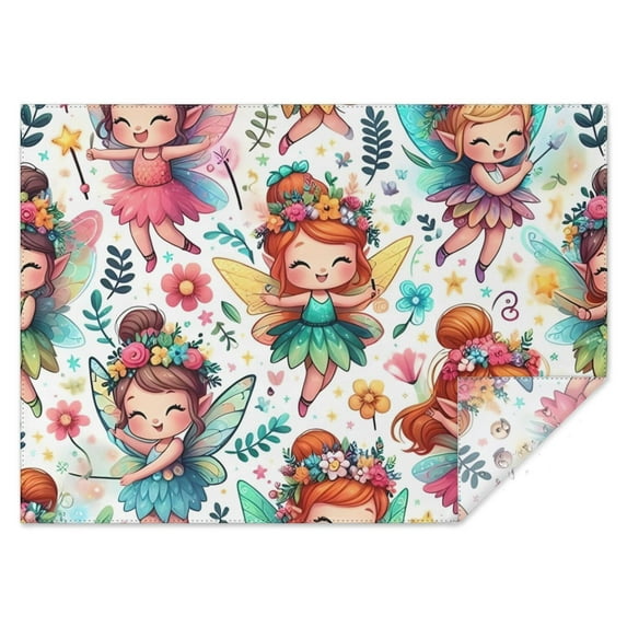 Colorful Fairy Princess Pattern Rectangle Tablecloth 60"x84",Waterproof Polyester Rectangle Table Cloth, Wipeable Spillproof Polyester Tablecloth for Dining, Camping, Indoor and Outdoor