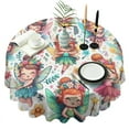 thumbnail image 1 of Colorful Fairy Princess Pattern Round Tablecloth 60"x60",Wrinkle Wipeable Table Cloth for Kitchen Dining Room Picnic Patio Party, 1 of 6
