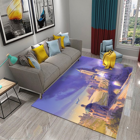 Colorful Fantasy Castle Theme Carpet for Living Room Kids Bedroom Entrance Non-Slip Floor Mat Sofa Floor Mat Home r