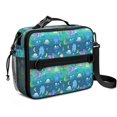thumbnail image 1 of Colorful Fantasy Creatures UFO Pattern Bento School Insulated Lunch Bag Box with Shoulder Strap and Bottle Holder, 11" X 9.5" X 3.5", 1 of 4