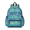 thumbnail image 1 of Colorful Fantasy Creatures UFO Pattern Cute School Backpack with Padded Back and Adjustable Shoulder Straps 13.4"x11"x4.7", 1 of 5