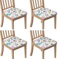 thumbnail image 1 of Colorful Fantasy Food Elements Pattern Seat Covers for Dining Room Chairs Set Of 4,Stretch Printed Washable Chair Seat Cover with Elastic Ties and Button,Removable Waterproof Couch Cushion Covers, 1 of 6