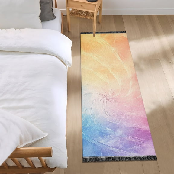 Colorful Fantasy Spin Bedroom Runner Rug 2'x 6' Non Slip Carpet Indoor Home Area Rug Living Room