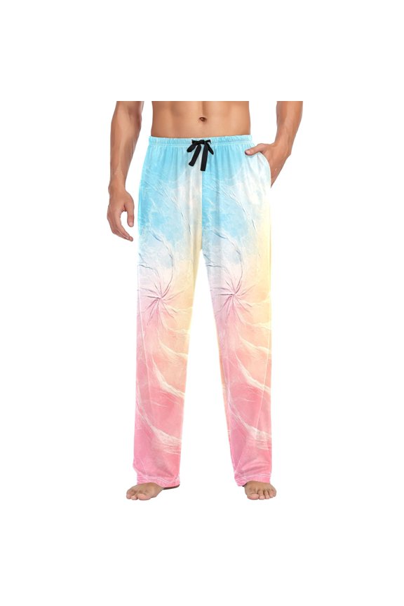 Colorful Fantasy Spin Mens Cotton Pajama Pant Sleep and Lounge Bottons with Pockets