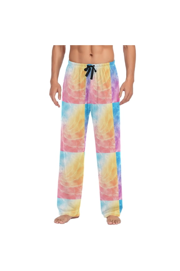Colorful Fantasy Spin Mens Pajama Pant Sleep and Lounge Bottons with Pockets