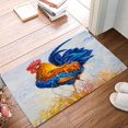 Colorful Farm Animal Cock Abstract Nature Watercolor, Bathroom Shower